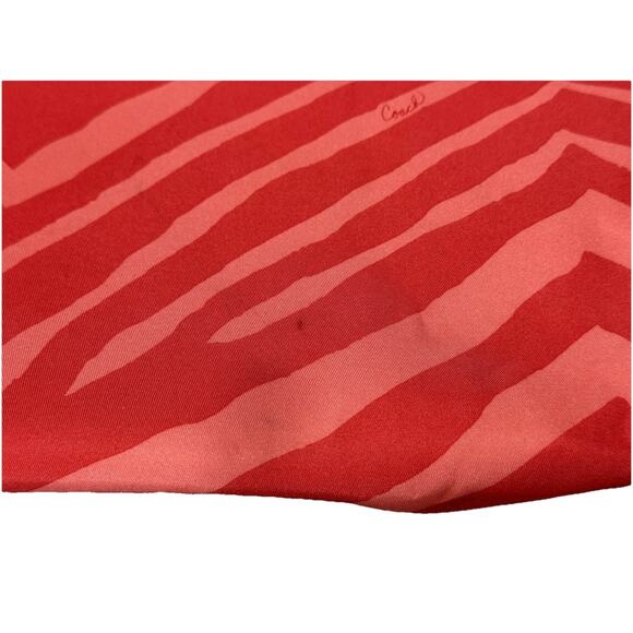 Coach Zebra Shoulder Handbag Tote Signature Two Stripe Orange Canvas 20x11.5x7 - Picture 10 of 10